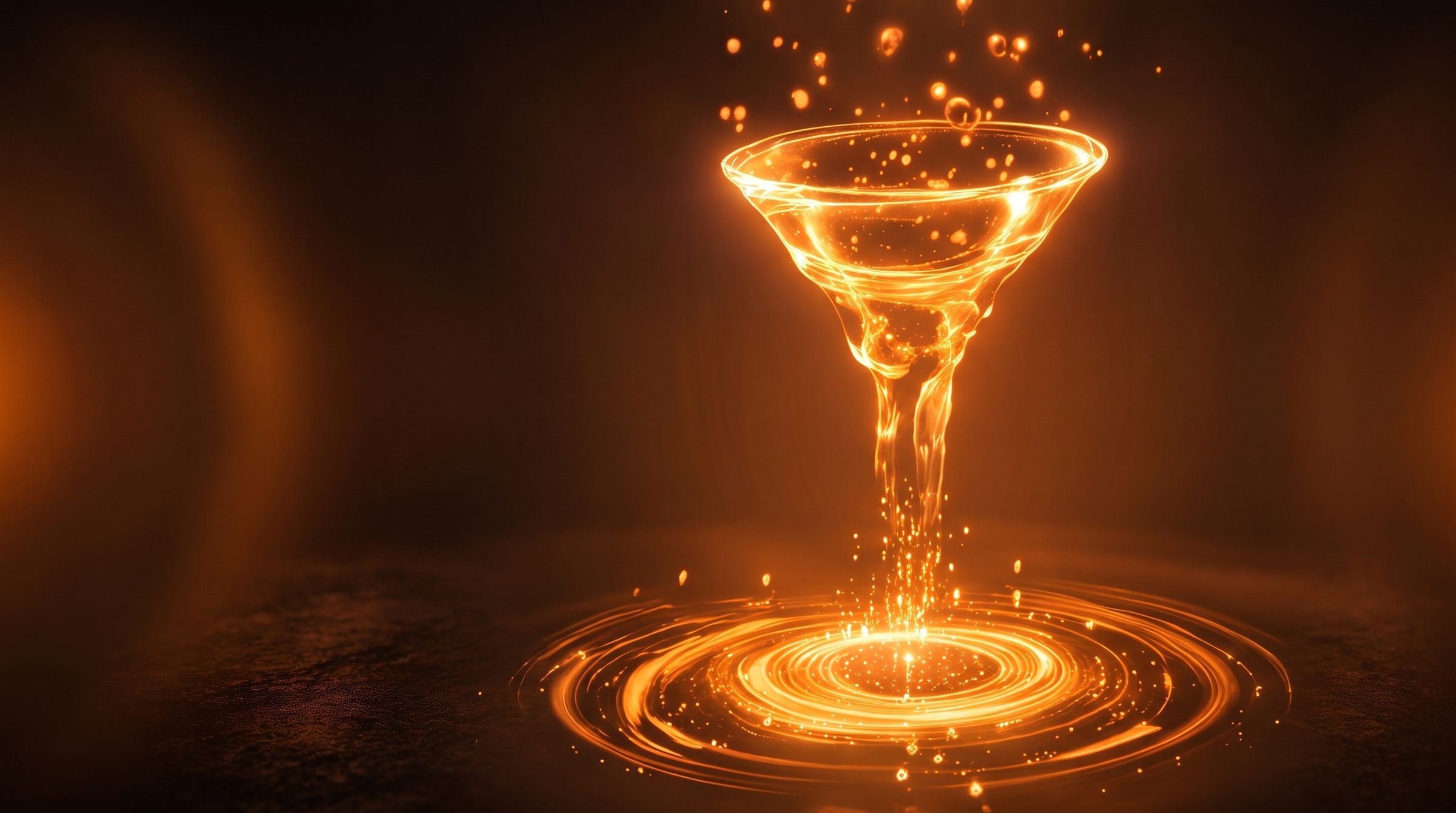 A glowing funnel of orange light